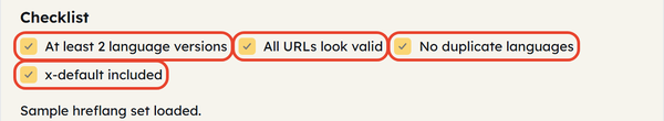 validation checklist