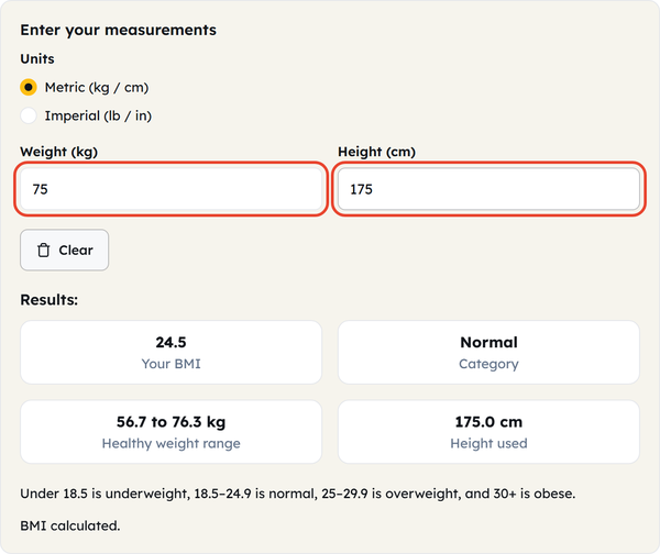 weight height fields