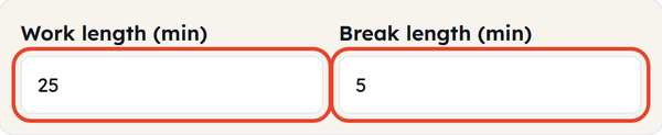 work and break lengths