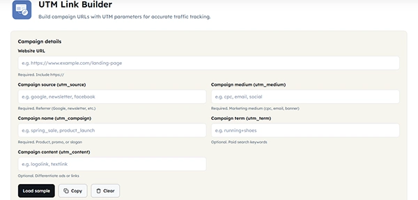 UTM link builder