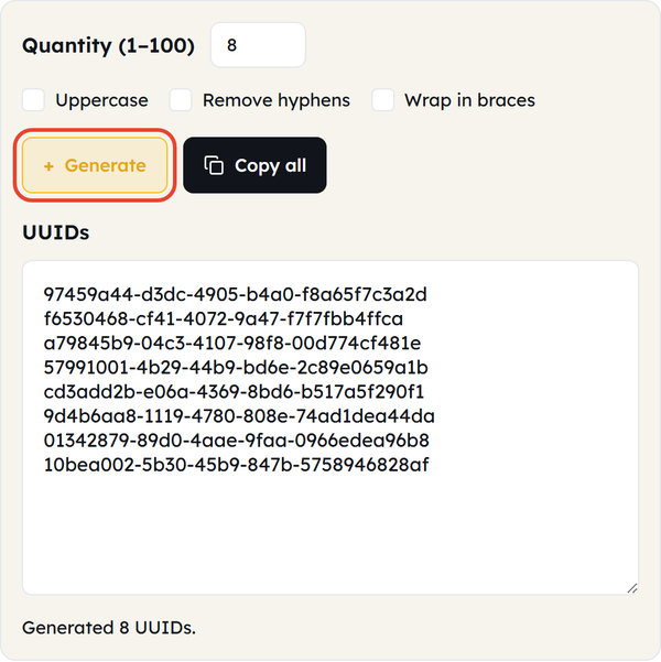 generate button
