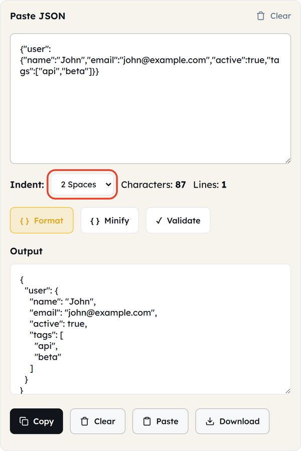 indent selector