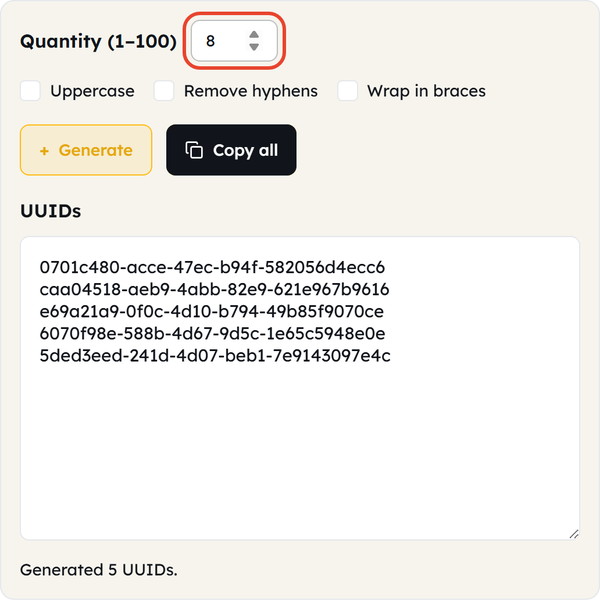 quantity field