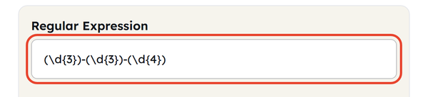 Regular Expression pattern field