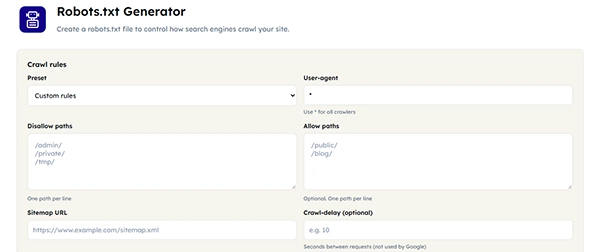 robots.txt generator