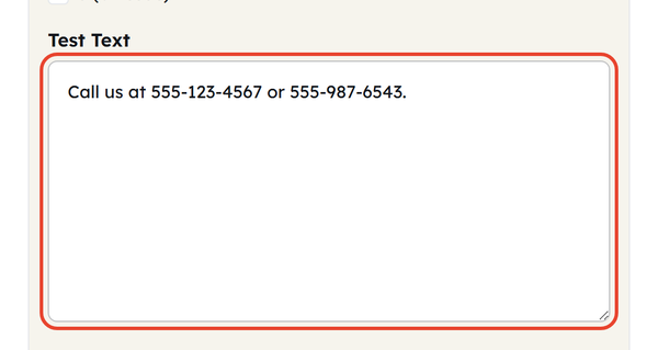 Test Text box with sample