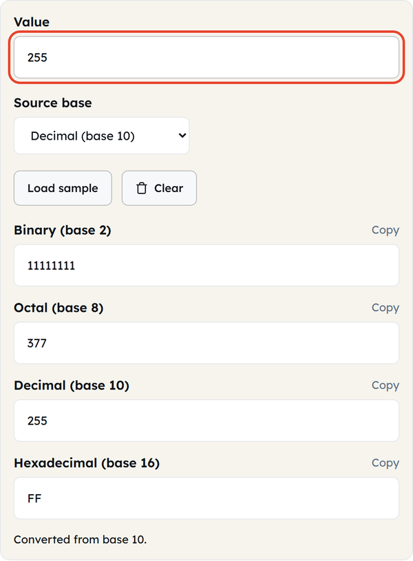 value input field